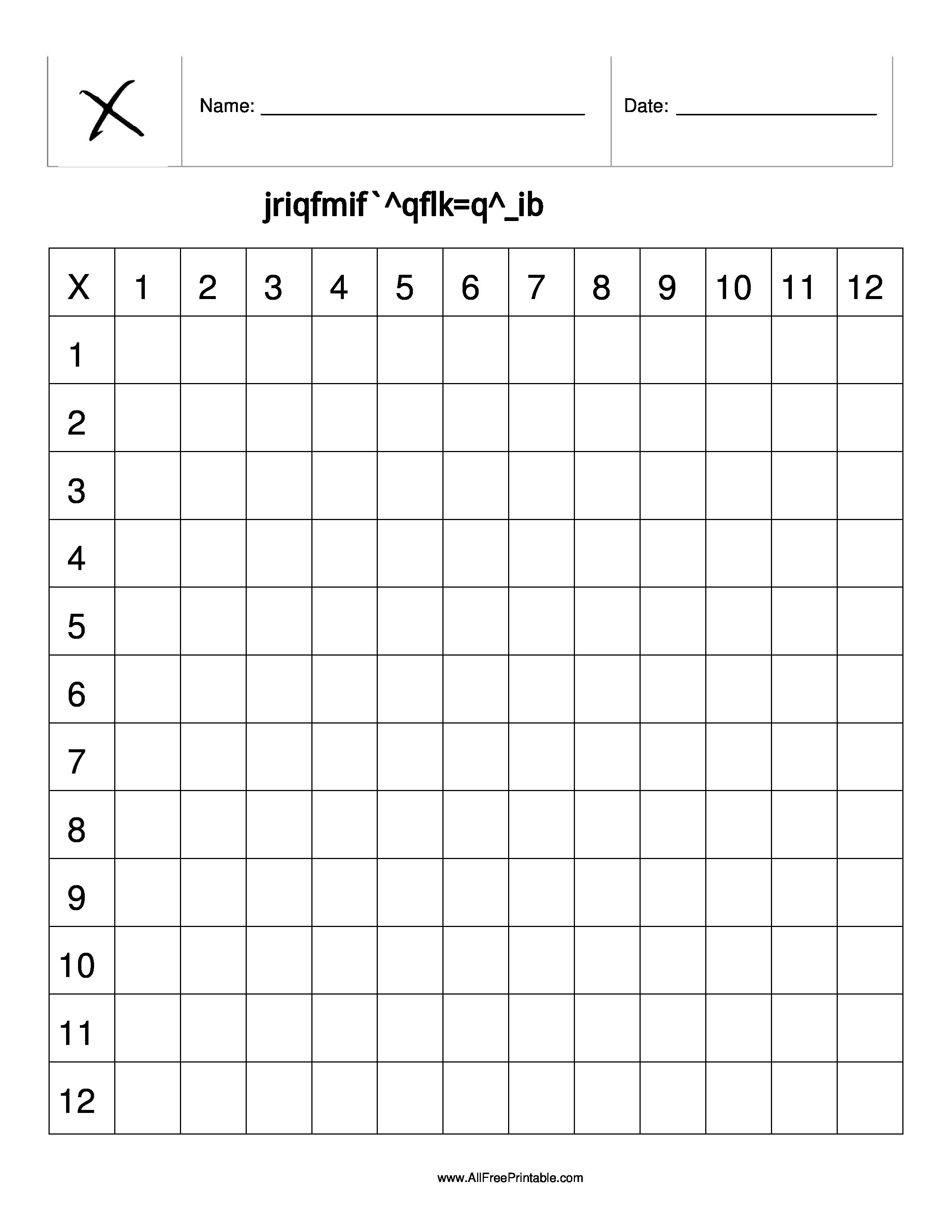 30 Multiplication Table Worksheet 5